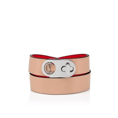 Bracelets Christian Louboutin Elisa Bracelet Double 15 Calf Bracelets Dama Maro Argintii | RO41905