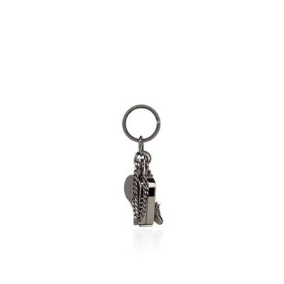 Breloc Christian Louboutin M Whistle Keyri Gunmetal Metallic Finish Keyrings Dama Metal | RO02356