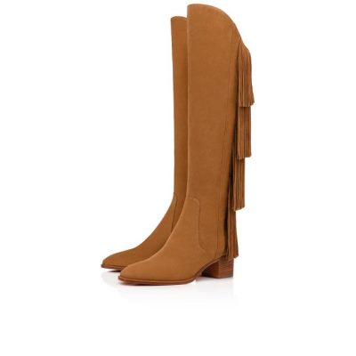 Cizme Christian Louboutin Boot Lion 55 Fes Veau Velours Boots Dama Maro | RO18268