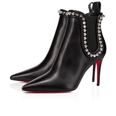 Cizme Christian Louboutin Capaboot 85 Calf Boots Dama Negrii Argintii | RO58468