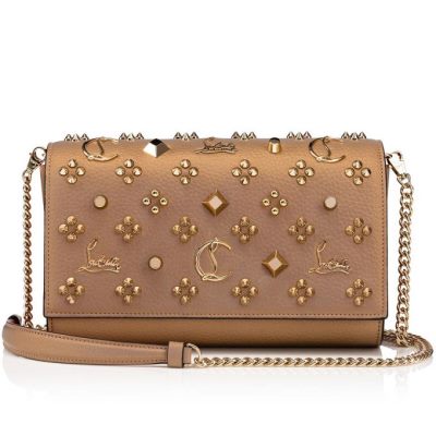 Cross Body Bags Christian Louboutin Paloma Clutch Creative Fabric Cross Body Bags Dama Bej Aurii | RO32055