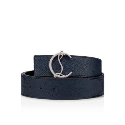 Curea Christian Louboutin Cl Logo Belt 40 Clasici Piele Belts Barbati Bleumarin Negrii Argintii | RO54479