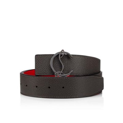 Curea Christian Louboutin Cl Logo Belt 40 Clasici Piele Belts Barbati Gri Inchis Rosii Metal | RO96103