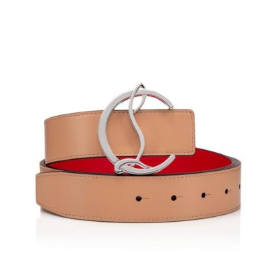 Curea Christian Louboutin W Cl Logo Belt Clasici Piele Belts Dama Bej Argintii | RO02510