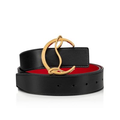 Curea Christian Louboutin W Cl Logo Belt Calf Belts Dama Negrii Aurii | RO23862