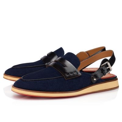 Espadrilles & Sandals Christian Louboutin Tricoto Calf Espadrilles Barbati Albastri Negrii | RO41594