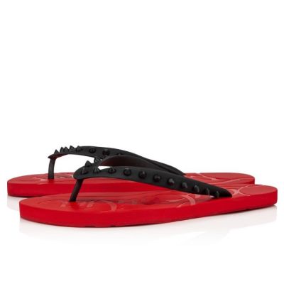 Espadrilles & Sandals Christian Louboutin Loubi Flip 000 Pvc Sandals Barbati Negrii Rosii | RO59204