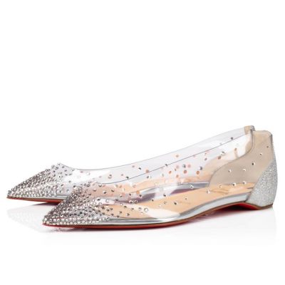 Flats Christian Louboutin Degrastrass Pvc 000 Version Pvc Flats Dama Argintii | RO04938