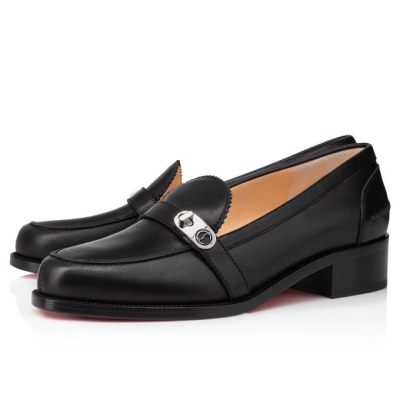 Flats Christian Louboutin Lock Me Moc Calf Flats Dama Negrii | RO22677