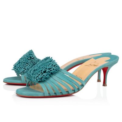 Mules Christian Louboutin Belbrossa 55 Veau Velours Mules Dama Albastri | RO11827