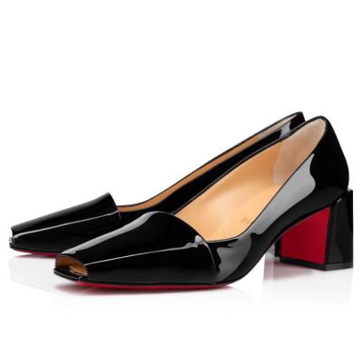 Pantofi Cu Toc Christian Louboutin Ambretta 55 Lacuita Pumps Dama Negrii | RO47609