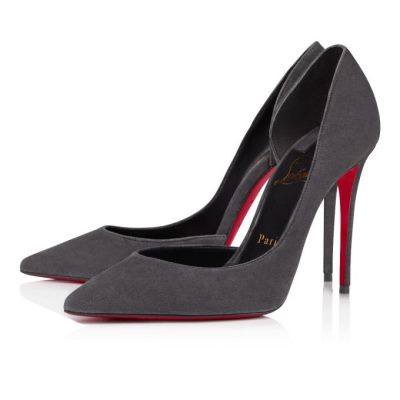 Pantofi Cu Toc Christian Louboutin Iriza 100 Veau Velours Pumps Dama Gri | RO27989