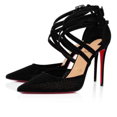 Pantofi Cu Toc Christian Louboutin Victorilla 100 Veau Velours Pumps Dama Negrii | RO09206