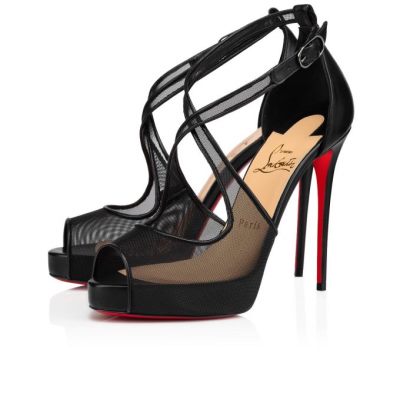 Platforms Christian Louboutin Mariacar 120 Fishnet Platforms Dama Negrii | RO76320