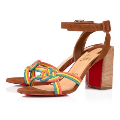 Sandale Christian Louboutin Ella 85 Nappa Sandals Dama Colorati Bej | RO55636