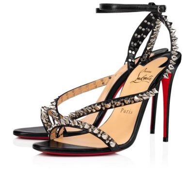 Sandale Christian Louboutin Mafaldina Spikes 100 Sandals Dama Negrii Argintii | RO94374